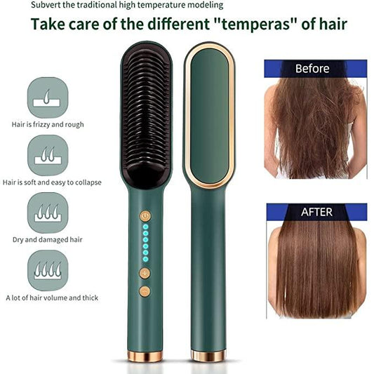 Electric Hair Straightening Brush – Fast & Gentle Hair Styling Tool