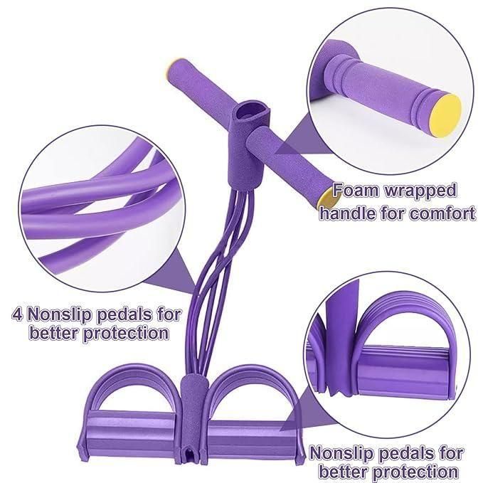 Yoga Sit-Up Resistance Band with Foot Pedals