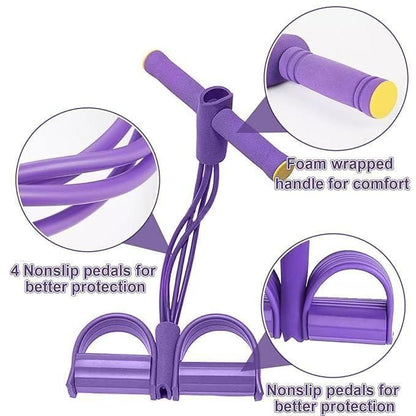 Yoga Sit-Up Resistance Band with Foot Pedals