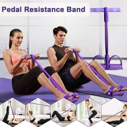 Yoga Sit-Up Resistance Band with Foot Pedals