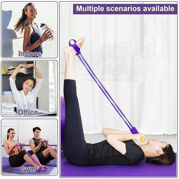 Yoga Sit-Up Resistance Band with Foot Pedals
